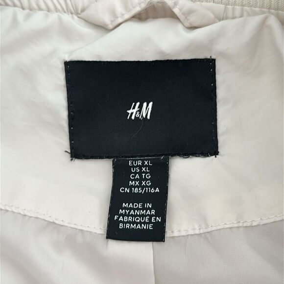 H&M Men’s Bomber Jacket White Size XL - Picture 6 of 11